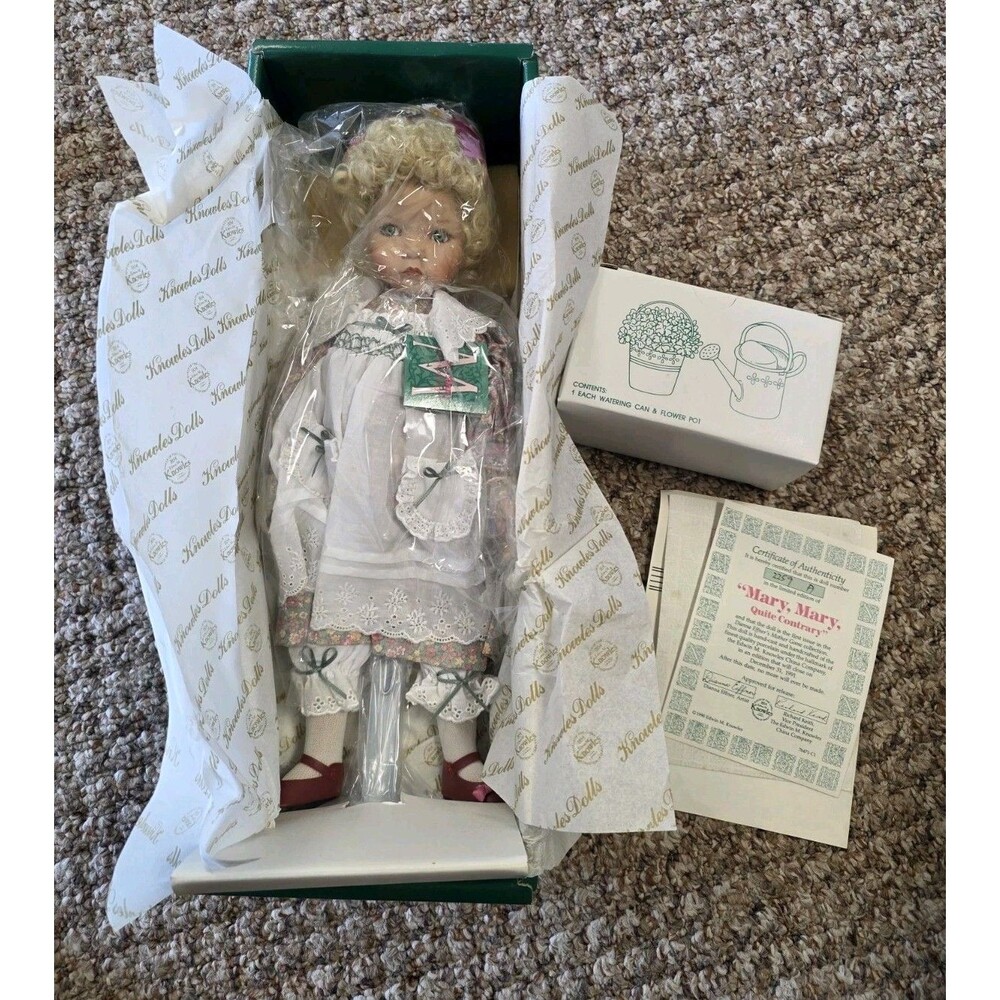 Mary Mary Quite Contrary Dianna Effner's Mother Goose Knowles Doll Box Certifica